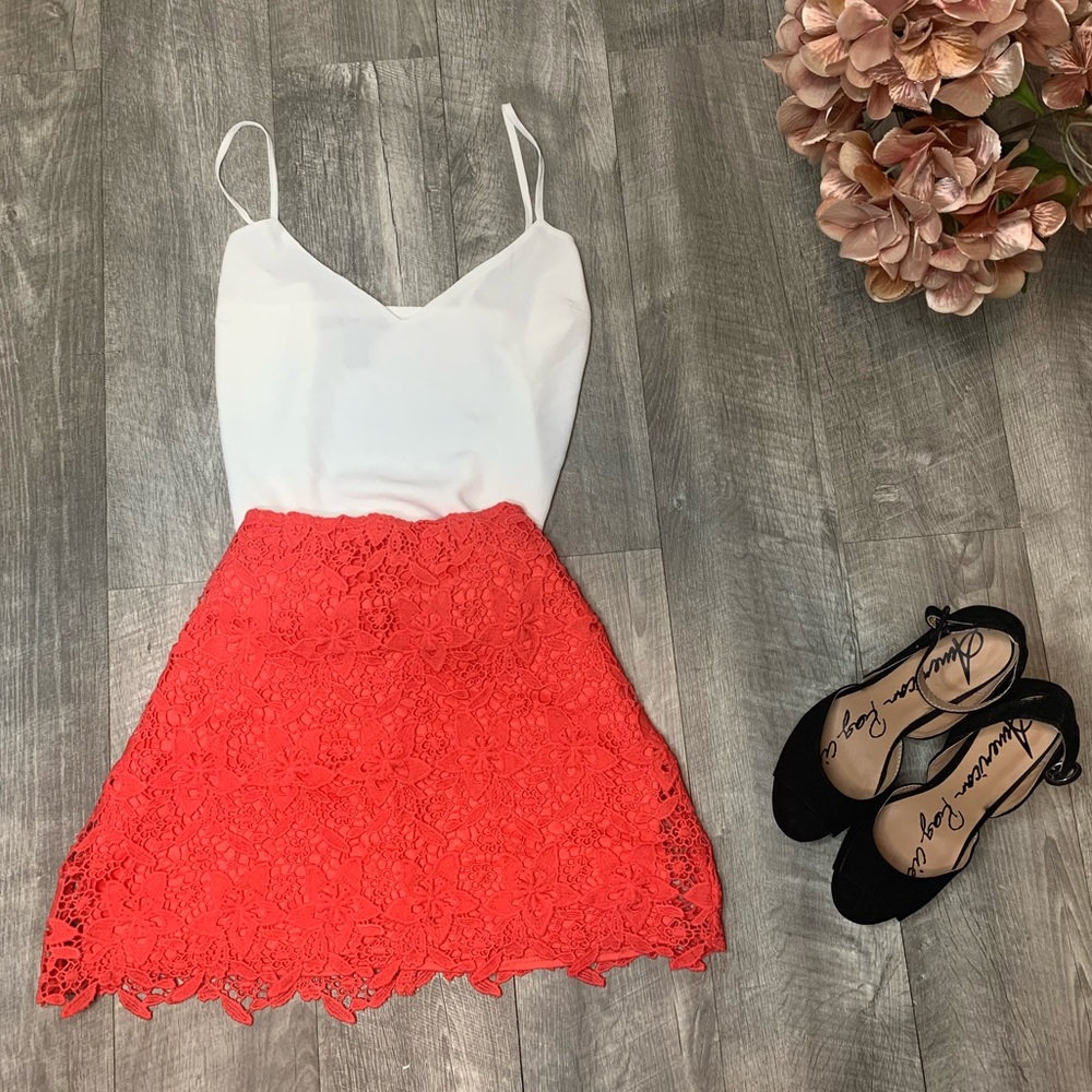 Laced mini skirt